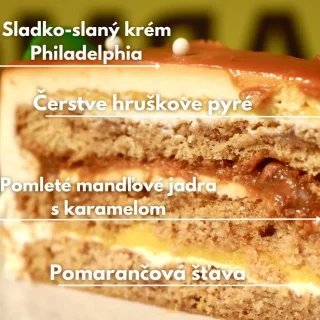Karamelovo hrušková torta s mandlamy - 4 | Cukráreň Tasty Pezinok torty, zákusky, najlepšie torty, bezlepkové torty, cukráreň, o